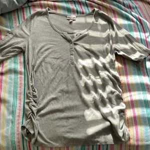 Isabel Maternity Short Sleeve Henley Top